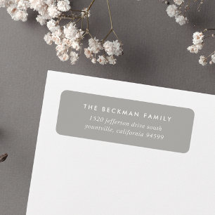 Chic Grey and White Return Address