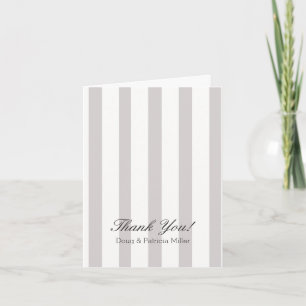 Chic Grey and white stripes Thank You Card