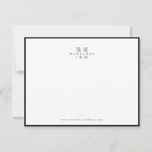 Chic Grey Bold Letter Simple Monogram Name Card