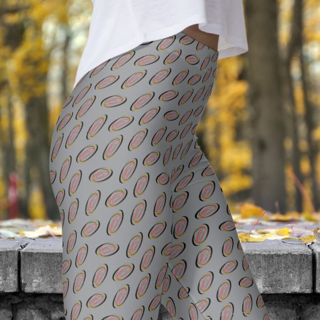 Chic Grey Helix Pattern Leggings (Chic Gray Helix Pattern Leggings)