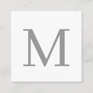 Chic Grey Initial Letter Monogram Modern Enclosure Card