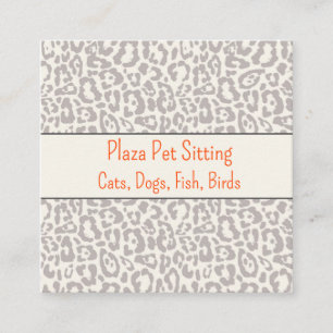 Chic Grey Leopard Print Business Card