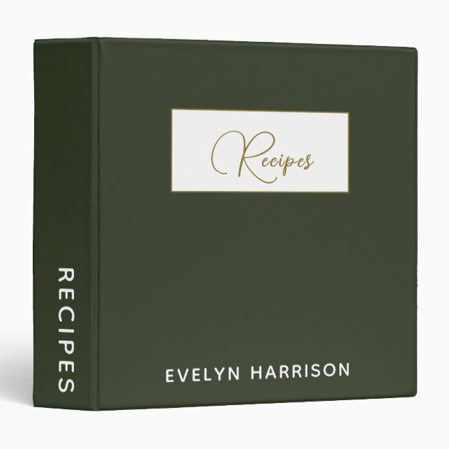 Chic Grey Recipe Binder with Custom Family Touch  (Front/Spine)