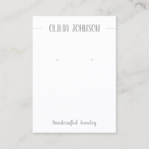 Chic Grey White Jewellery Earring Display Business Card