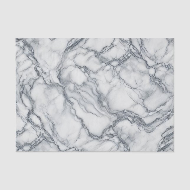 Chic Grey & White Marble Look Glamour Tissue Paper (Front)