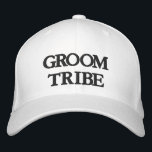 Chic Groom Tribe black and white Embroidered Hat<br><div class="desc">Chic Groom Tribe black and white Embroidered Baseball Cap
Available in many colours and options</div>