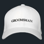 Chic Groomsman black and white wedding Embroidered Hat<br><div class="desc">Chic Groomsman black and white wedding Embroidered Baseball Cap
Available in many colours and options</div>