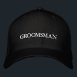 Chic Groomsman black and white wedding Embroidered Hat<br><div class="desc">Chic Groomsman black and white wedding Embroidered Baseball Cap
Available in many colours and options</div>