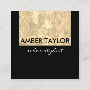 Chic Grunge Black Two Tone Square Business Card