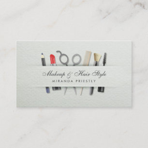Chic Hair stylist and Makeup Artist Paper Texture Business Card