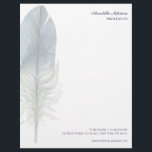 Chic Hand drawn blue grey watercolor feather V3 Letterhead<br><div class="desc">This hippie hand drawn blue and grey watercolor feather DESIGN will show your boho chic side! A perfect letterhead/stationery for any profession: consultant, blogger, writer, designer, event planner, wedding planner, lawyer, boutique, shop, manicurist, hair stylist, stylist, nail artist, nail , beauty, beautician, fashion professions. Use the optional field to add...</div>