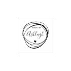 Chic Hand Drawn Circle & Heart Made By Custom Name