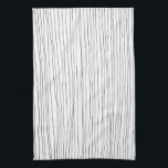 Chic hand drawn stripe black & white kitchen towel<br><div class="desc">Decorate your kitchen with this cool towel. Makes a great housewarming or wedding gift! 
You can customize it and add text too.
Check my shop for lots more colours and patterns!</div>