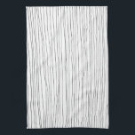 Chic hand drawn stripe black & white kitchen towel<br><div class="desc">Decorate your kitchen with this cool towel. Makes a great housewarming or wedding gift! 
You can customize it and add text too.
Check my shop for lots more colours and patterns!</div>