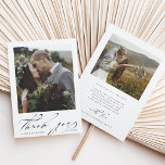 Chic Hand Lettered 2 Photo Wedding Thank You Card<br><div class="desc">Chic and modern wedding photo thank you card with an additional photo and custom text on the back. You can use this card for a wedding,  bridal shower,  engagement,  anniversary,  or any special event. For more advanced customization of this design,  please click the BLUE DESIGN TOOL BUTTON.</div>