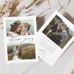 Chic Hand Lettered 3 Photo Wedding Thank You Card<br><div class="desc">Stylish modern boho calligraphy wedding thank you card with an additional photo and text on the back. You can use this card for a wedding,  bridal shower,  engagement,  anniversary,  or any special event. For more advanced customization of this design,  please click the BLUE DESIGN TOOL BUTTON.</div>