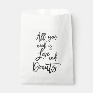 Chic Hand Lettered All you need is Love and Doughn Favour Bag
