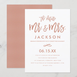 Chic Hand Lettered Engagement Party Invitation