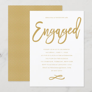 Chic Hand Lettered Engagement Party Invitation