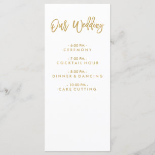 Chic Hand Lettered Gold Wedding program