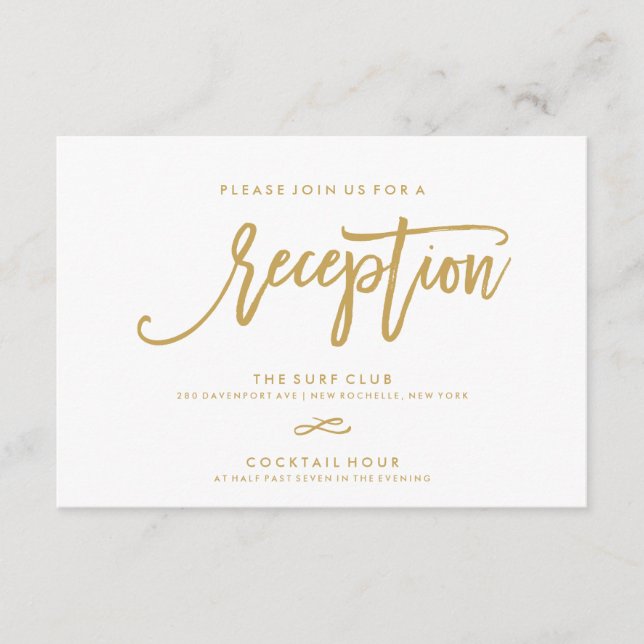 Chic Hand Lettered Reception Accommodations 2-Side Enclosure Card (Front)