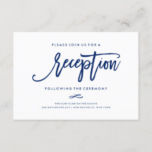 Chic Hand Lettered Reception Accommodations 2-Side Enclosure Card
