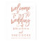 Chic Hand Lettered Rose Wedding Welcome Sign