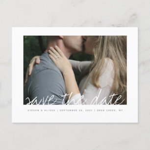 Chic Hand Lettered Save the Date Invitation Postcard