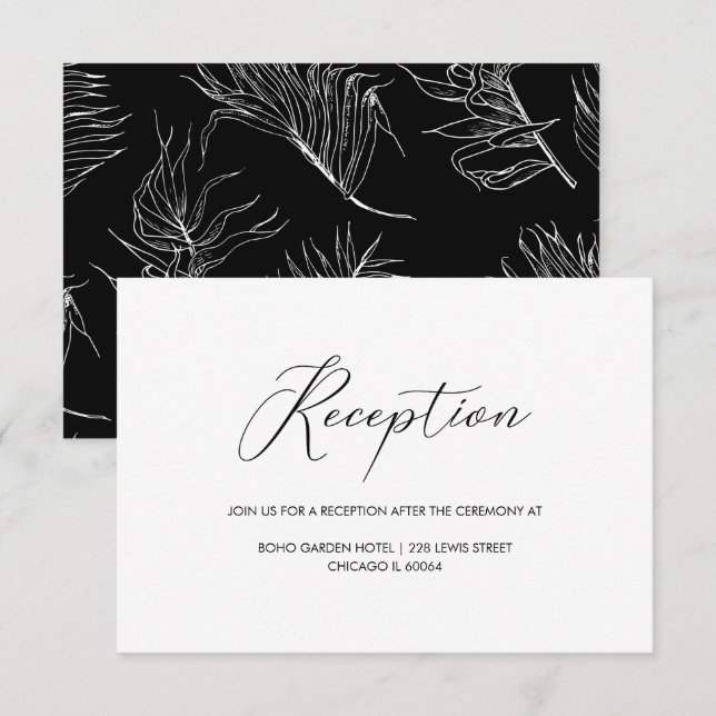 Chic Hand Lettered Script Wedding Reception Invitation (Front/Back)