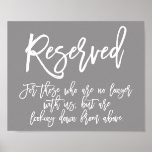 Chic Hand Lettered Sign   Reserved Memorial