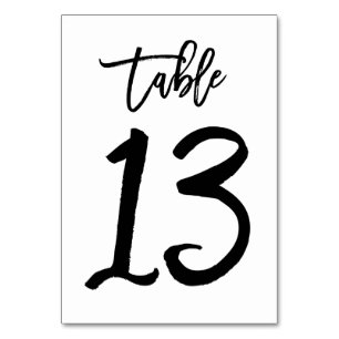 Chic Hand Lettered Table Number Card Table 13