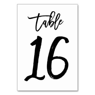 Chic Hand Lettered Table Number Card   Table 16