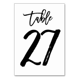 Chic Hand Lettered Table Number Card   Table 27