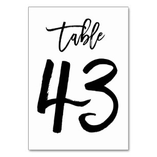 Chic Hand Lettered Table Number Card   Table 43