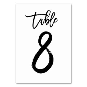 Chic Hand Lettered Table Number Card   Table 8