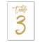 Chic Hand Lettered Table Number Gold | Table 3