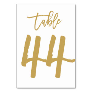 Chic Hand Lettered Table Number Gold   Table 44