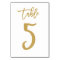 Chic Hand Lettered Table Number Gold | Table 5