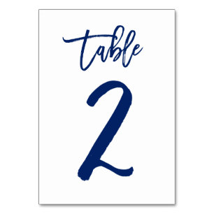 Chic Hand Lettered Table Number Navy Table 2