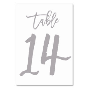 Chic Hand Lettered Table Number Silver Table 14