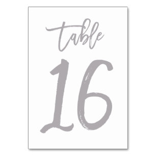 Chic Hand Lettered Table Number Silver Table 16