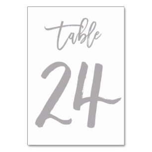 Chic Hand Lettered Table Number Silver Table 24