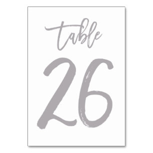Chic Hand Lettered Table Number Silver Table 26