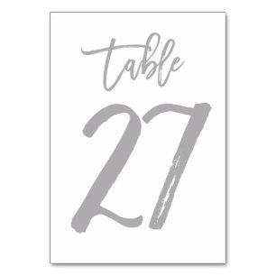 Chic Hand Lettered Table Number Silver Table 27