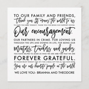 Chic Hand Lettered Thank You Message Card