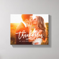 Chic Hand Lettered Thank You Photo