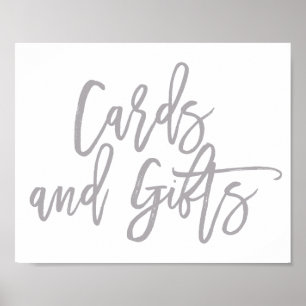 Chic Hand Lettered Wedding Cards & Gifts Sign