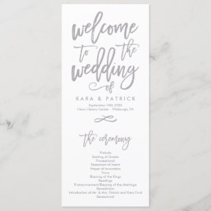 Chic Hand Lettered Wedding Ceremony Program