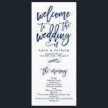 Chic Hand Lettered Wedding Ceremony Program Navy<br><div class="desc">Stylish and modern wedding program featuring navy brush-script lettering. Click on the "customize it" button for more advanced editing tools or contact the shop for further customization. Visit the shop to see more pieces in this design!</div>