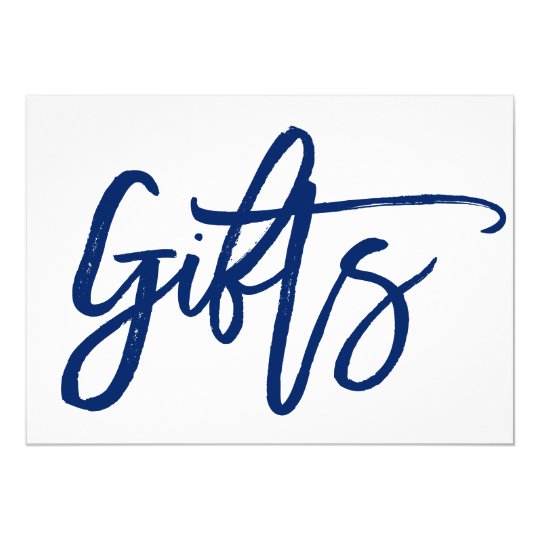 Chic Hand Lettered Wedding Gifts Sign Card